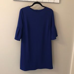 Royal blue dress with ruffle sleeves